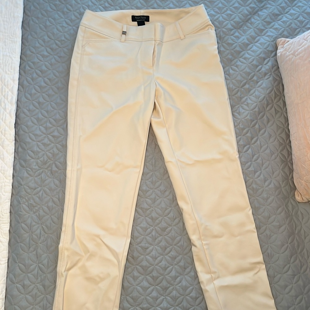 White House Black Market Slim Ankle Cream Business Pants